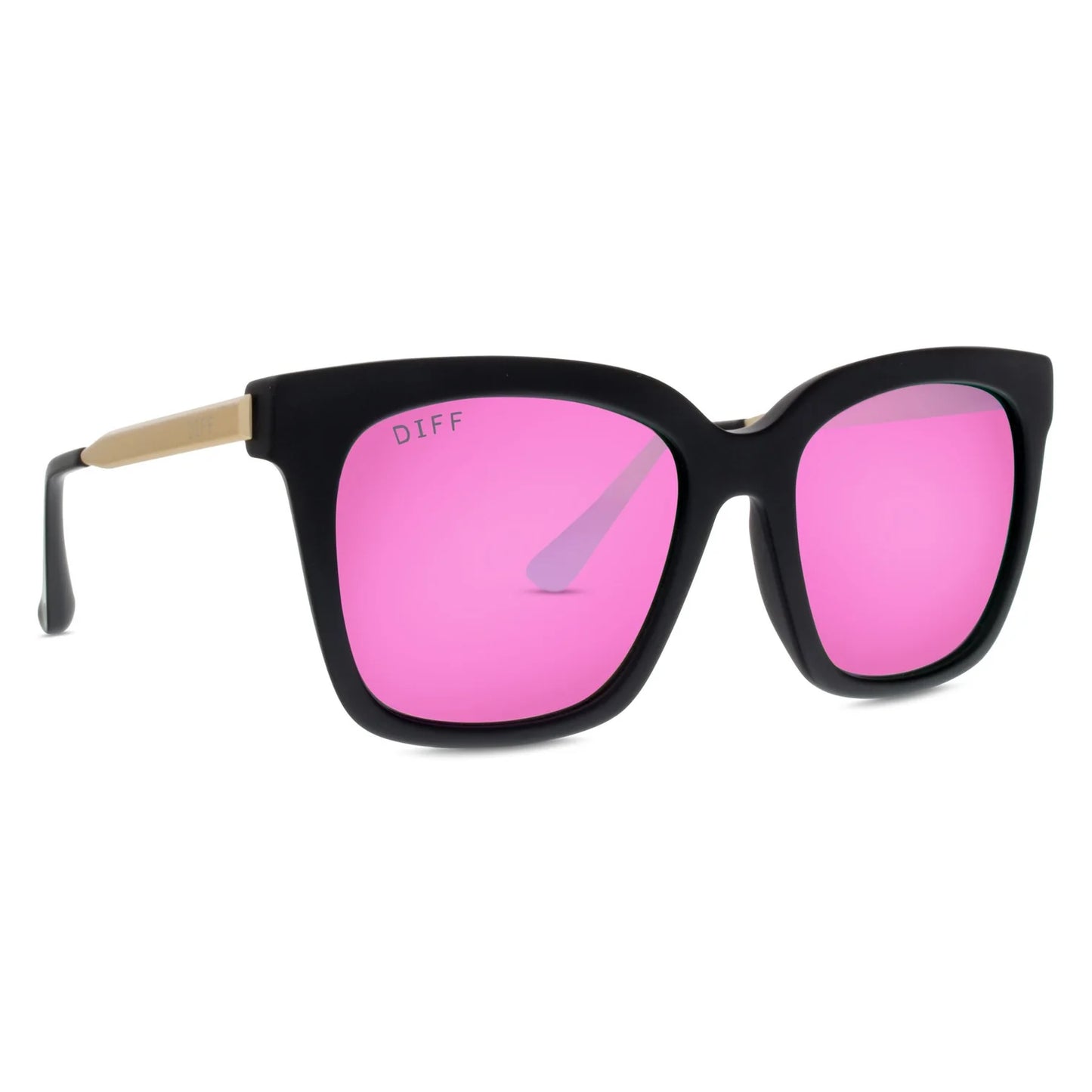 Bella - Matte Black + Pink Mirror + Polarized