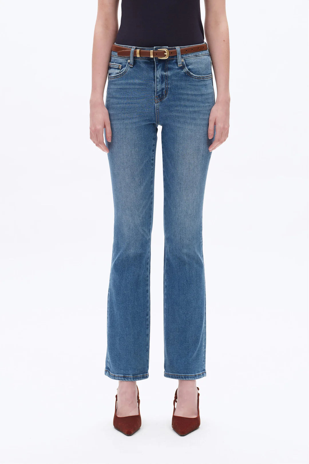 Bayeas Mid Rise Bootcut Denim Jeans