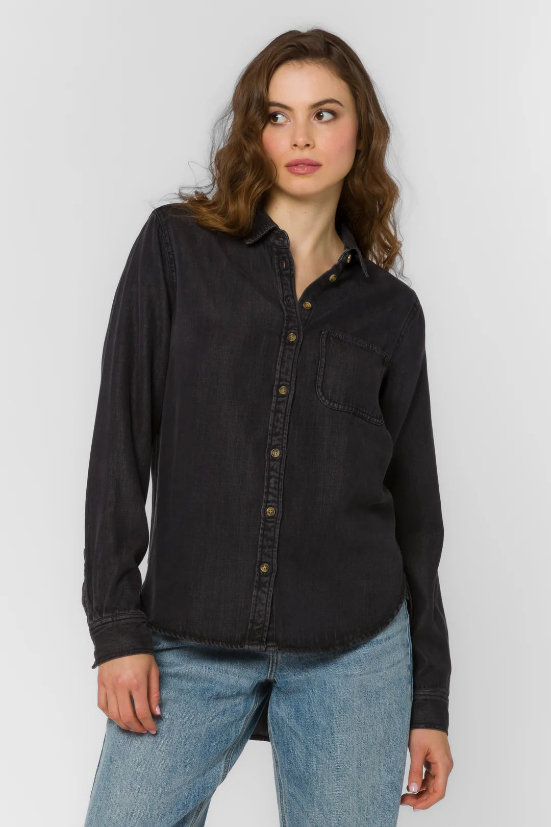 Bennett Black Long Sleeve Button-Up Shirt