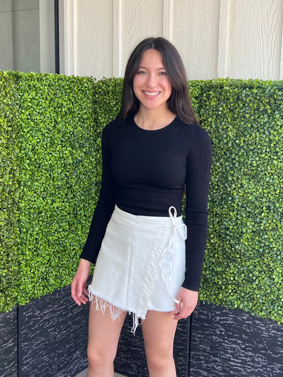 Boho-Chic White Denim Skort with Adjustable Fit