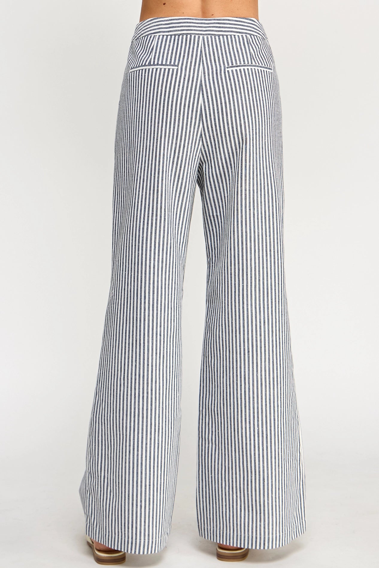 Ellison Striped Linen Wide Leg Trousers