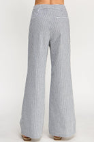 Ellison Striped Linen Wide Leg Trousers