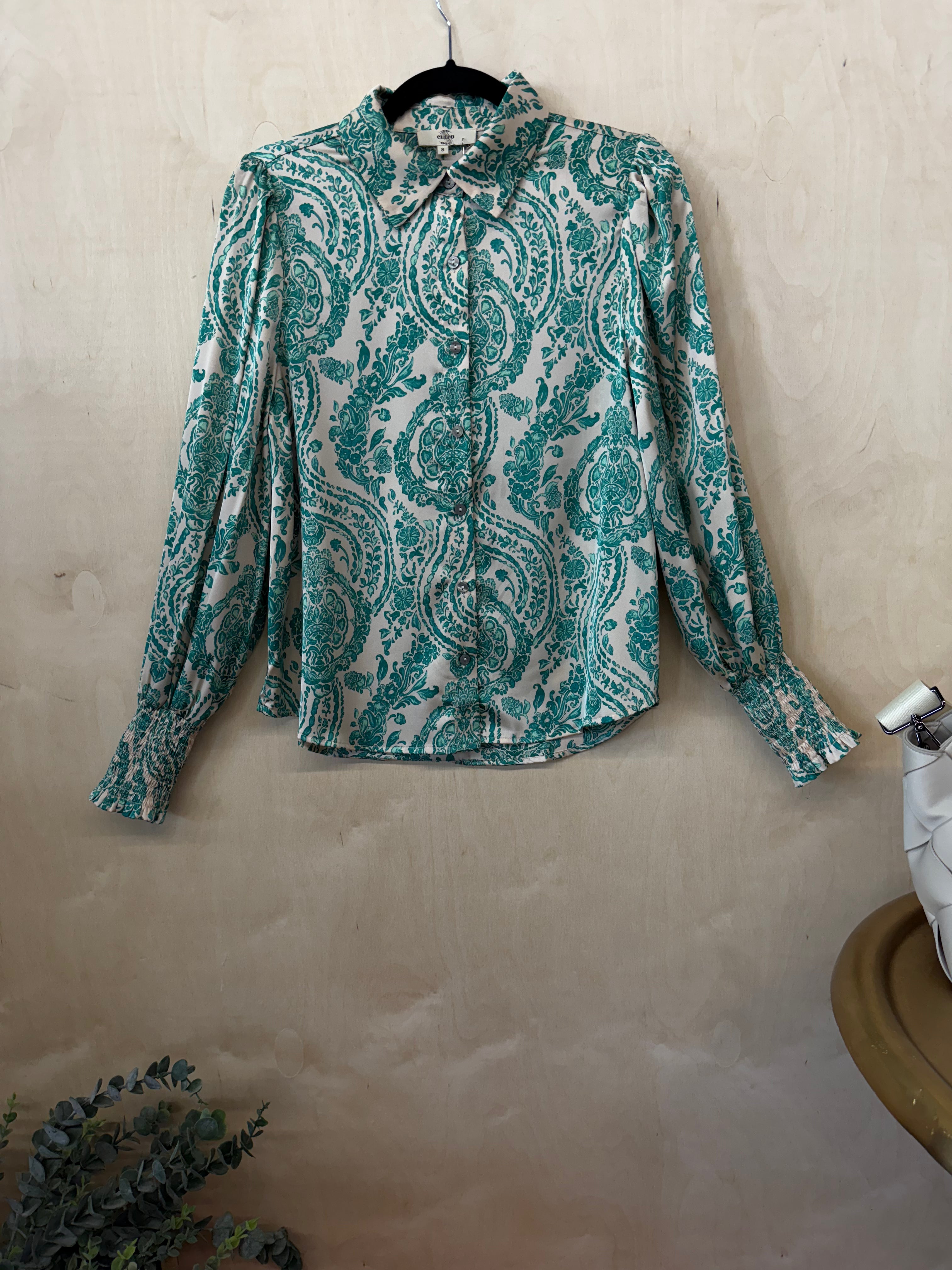 Emerald Design Button Up Long Sleeve