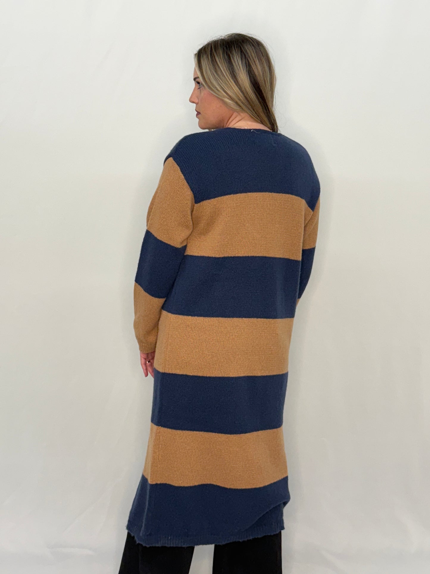 Navy/Brown Stripe Cardigan
