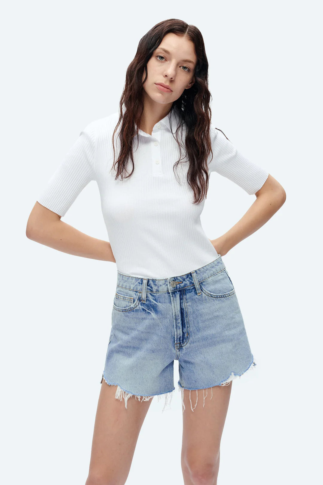 Kelly High Rise Denim Shorts