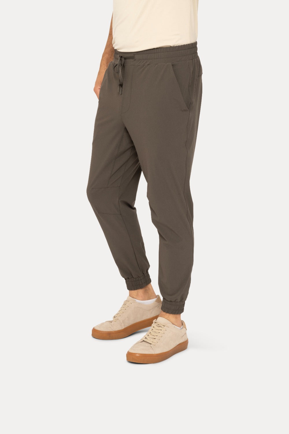 Men’s Olive Joggers – Stretch Nylon Performance Fit