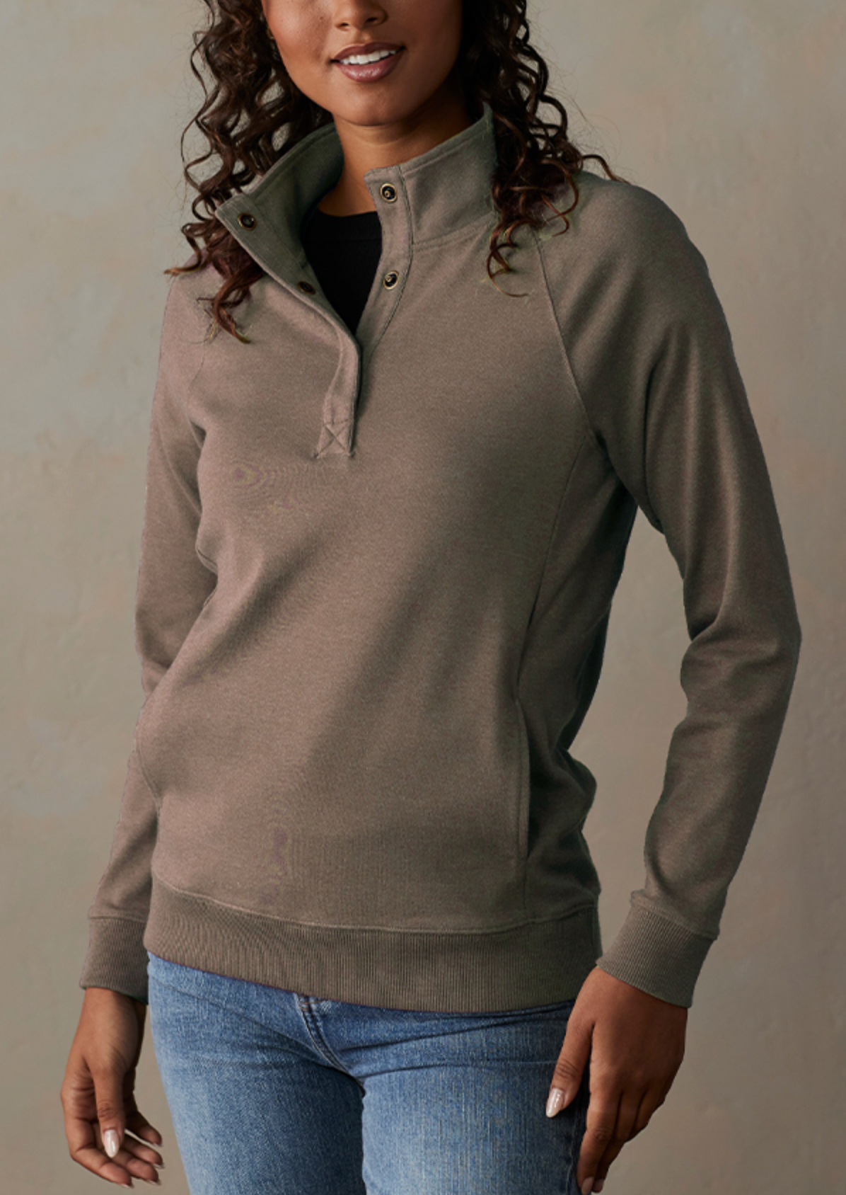 Puremeso Weekend Snap Pullover Brown