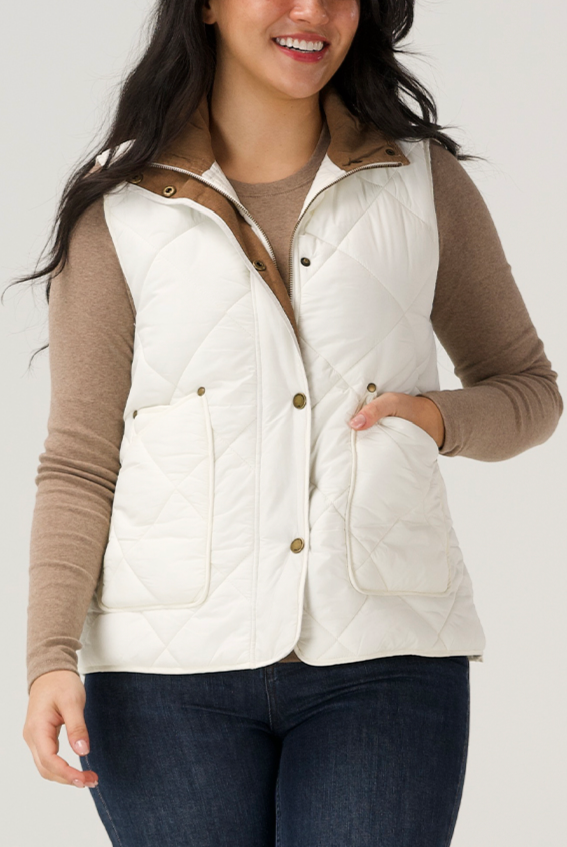 The Normal Brand Quilted Liner Vest white