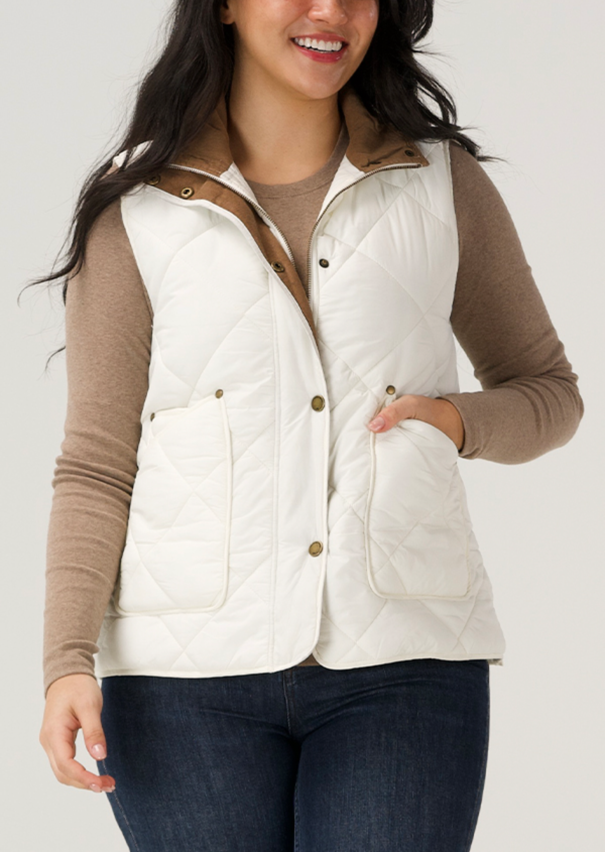The Normal Brand Quilted Liner Vest white