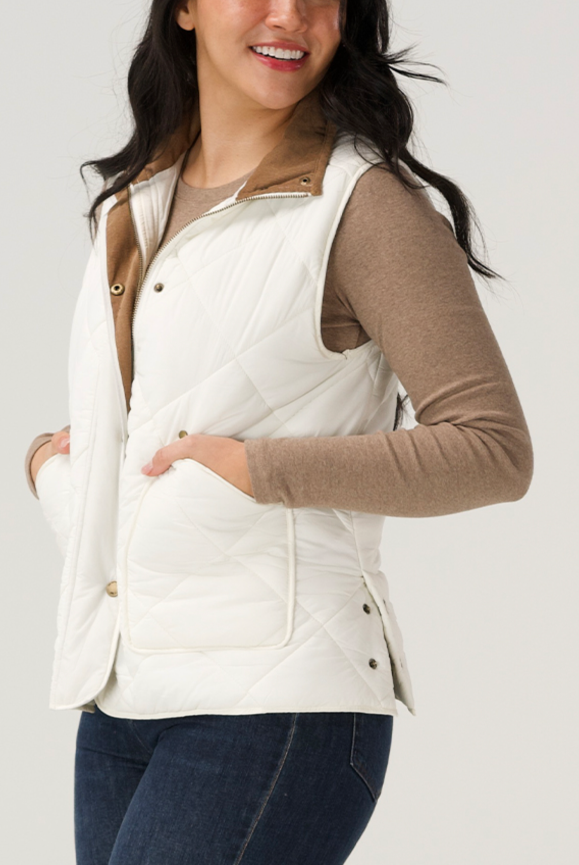 The Normal Brand Quilted Liner Vest white