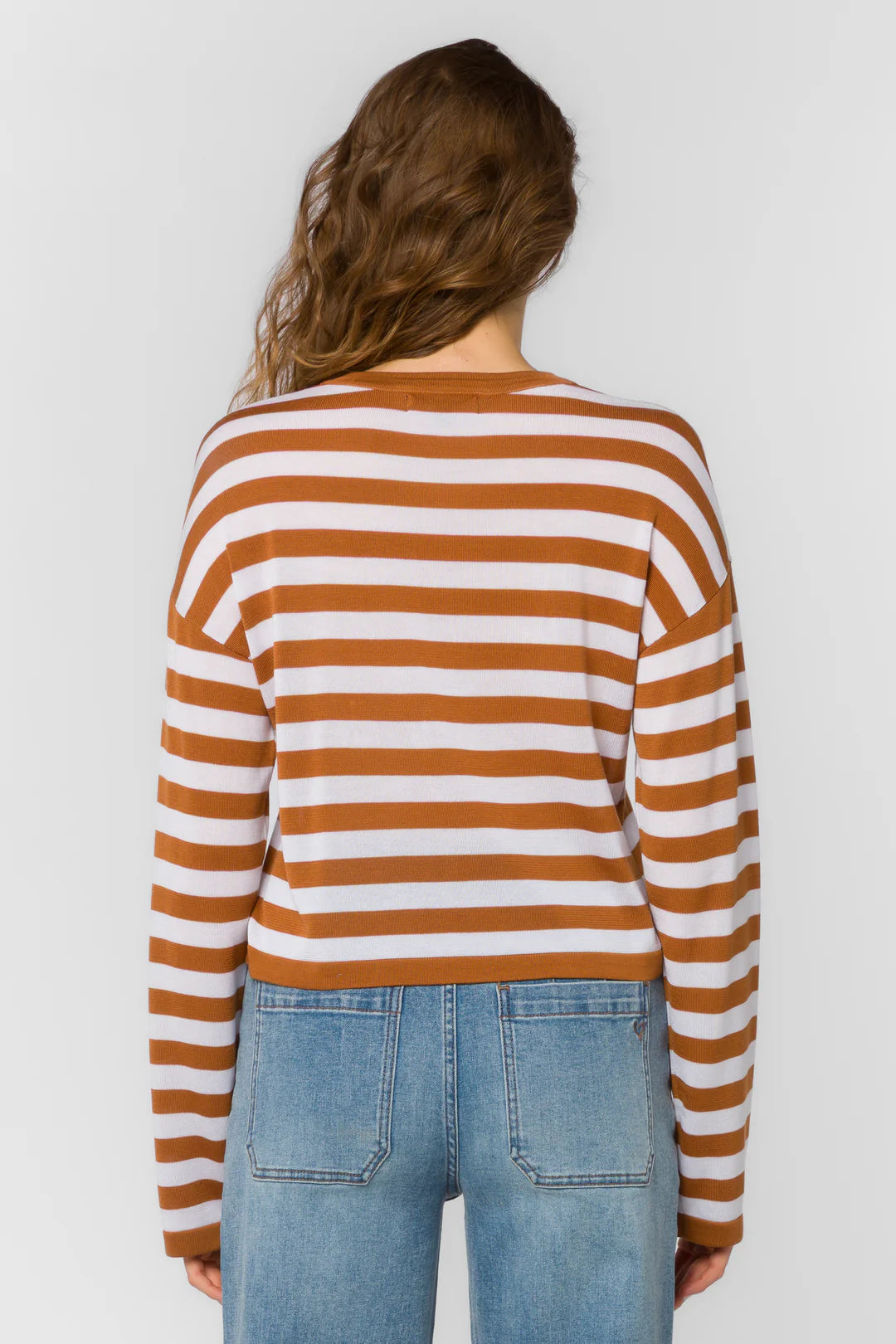 Rumi Cinnamon Stripe Cropped Long Sleeve Tee