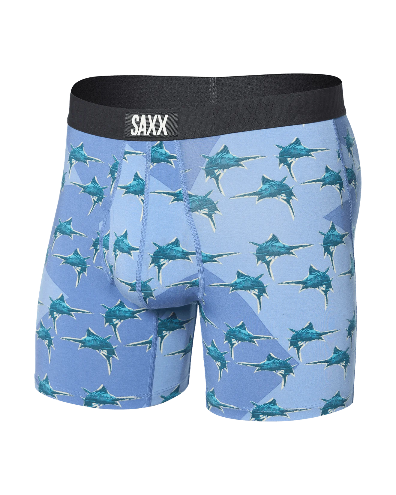 SAXX Ultra Super Soft Boxer Briefs with Fly Man In The Blue Suit- Blue