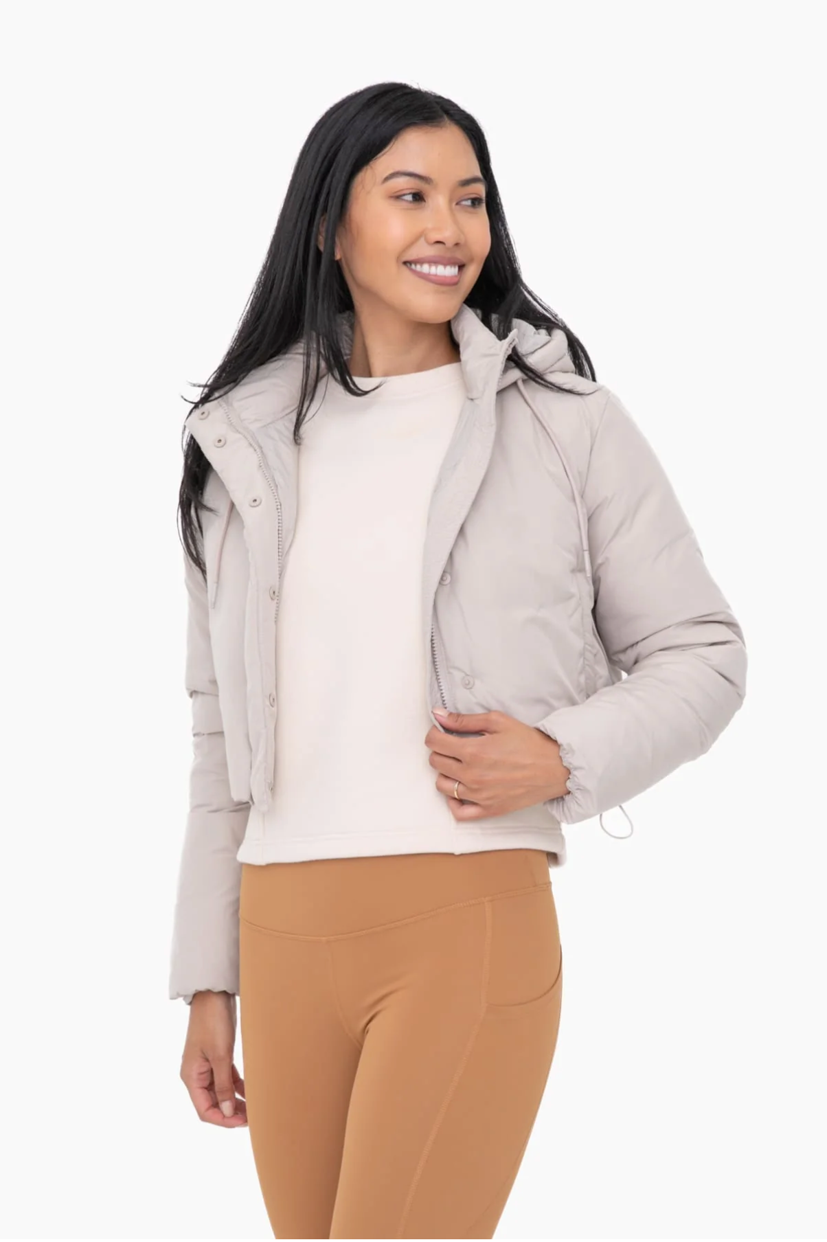 Cropped Collard Puffer Jacket