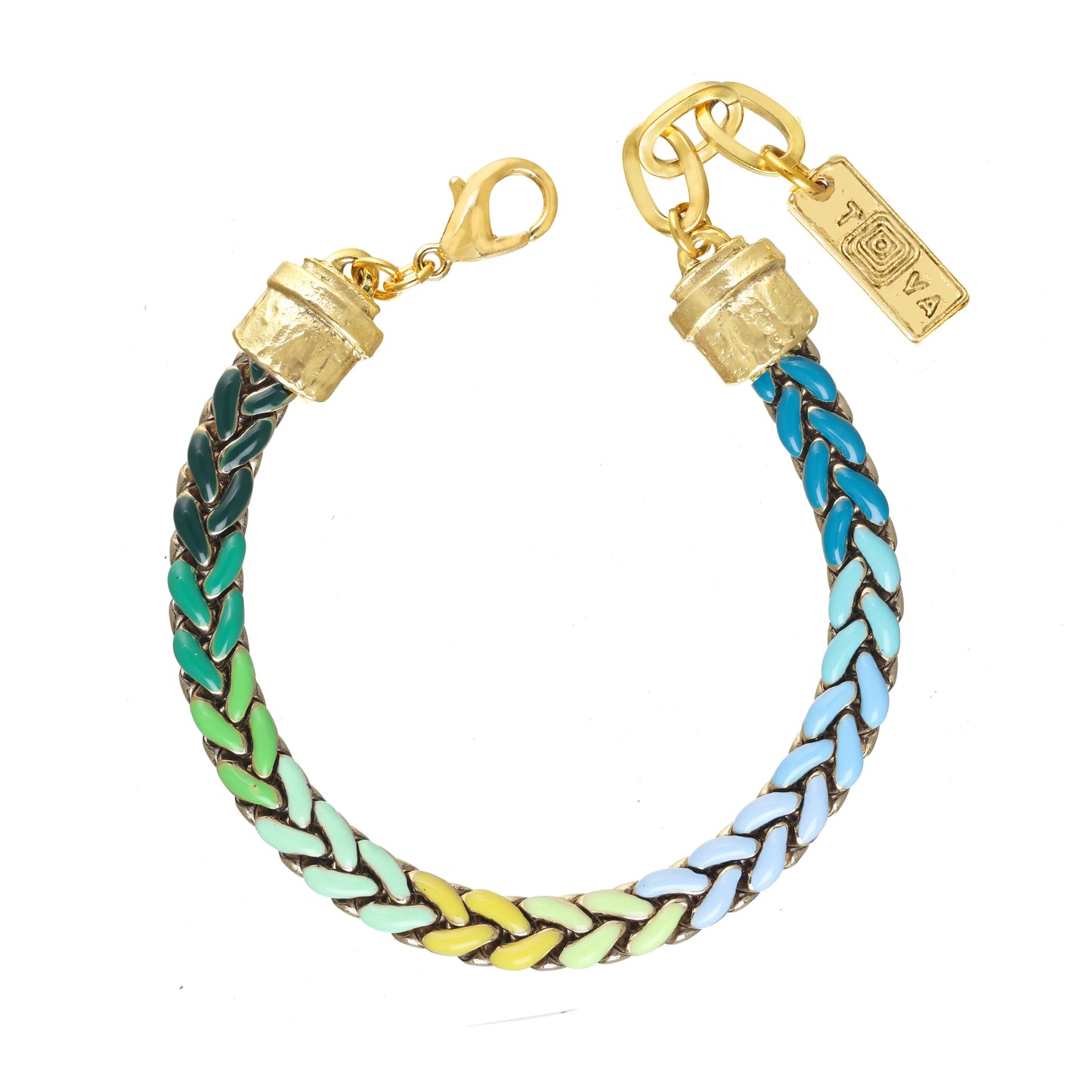 Salin Blue/Green Enamel Bracelet