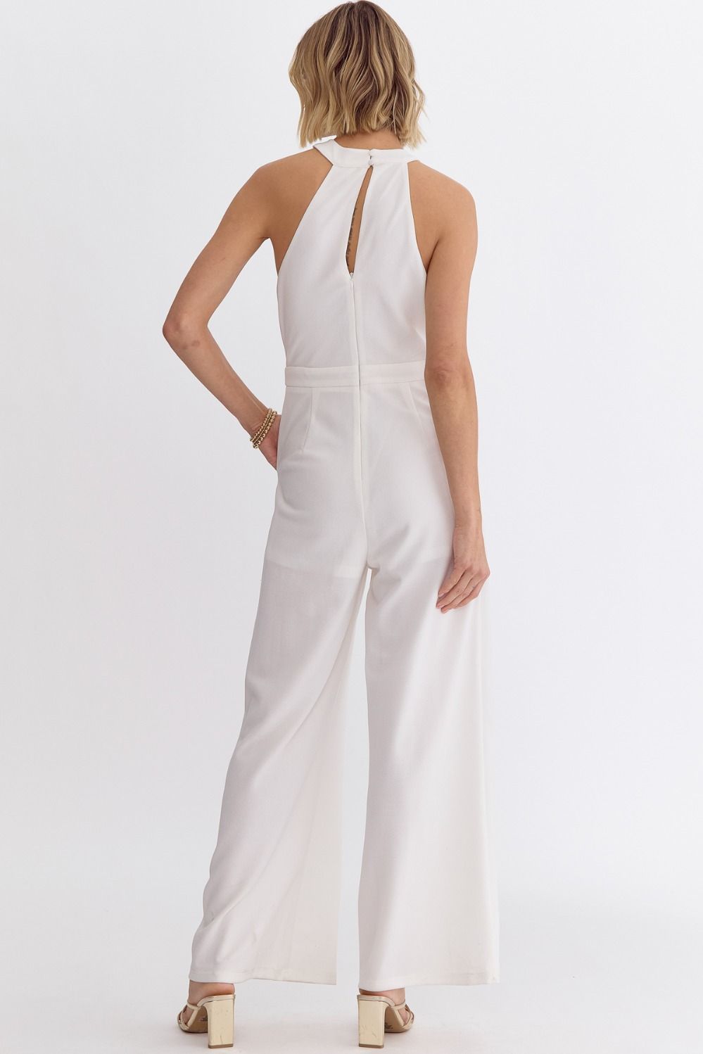 White Sleeveless Jumpsuit