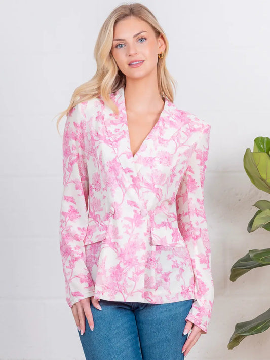 Pink Floral Blazer