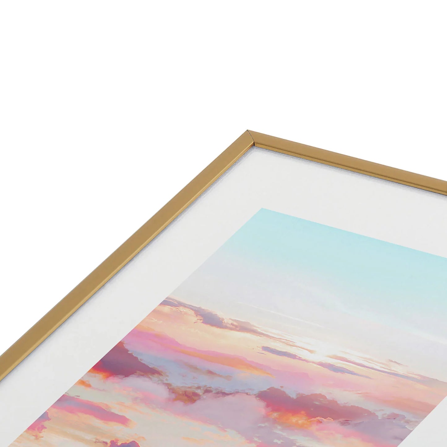 Oranges Blush Clouds Gold Metal Frame 83