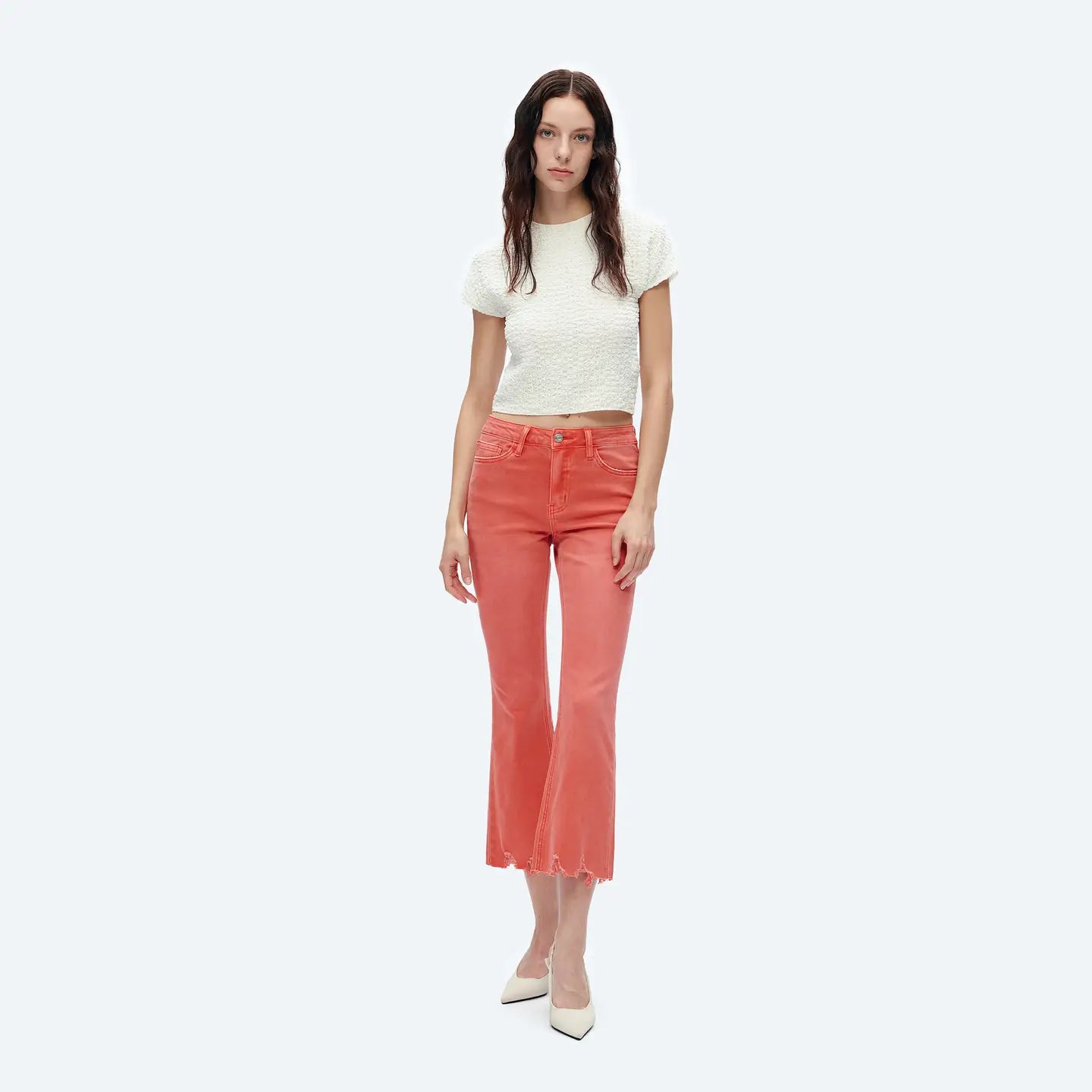 Bayeas Alice Mid Rise Crop Flare Jeans 