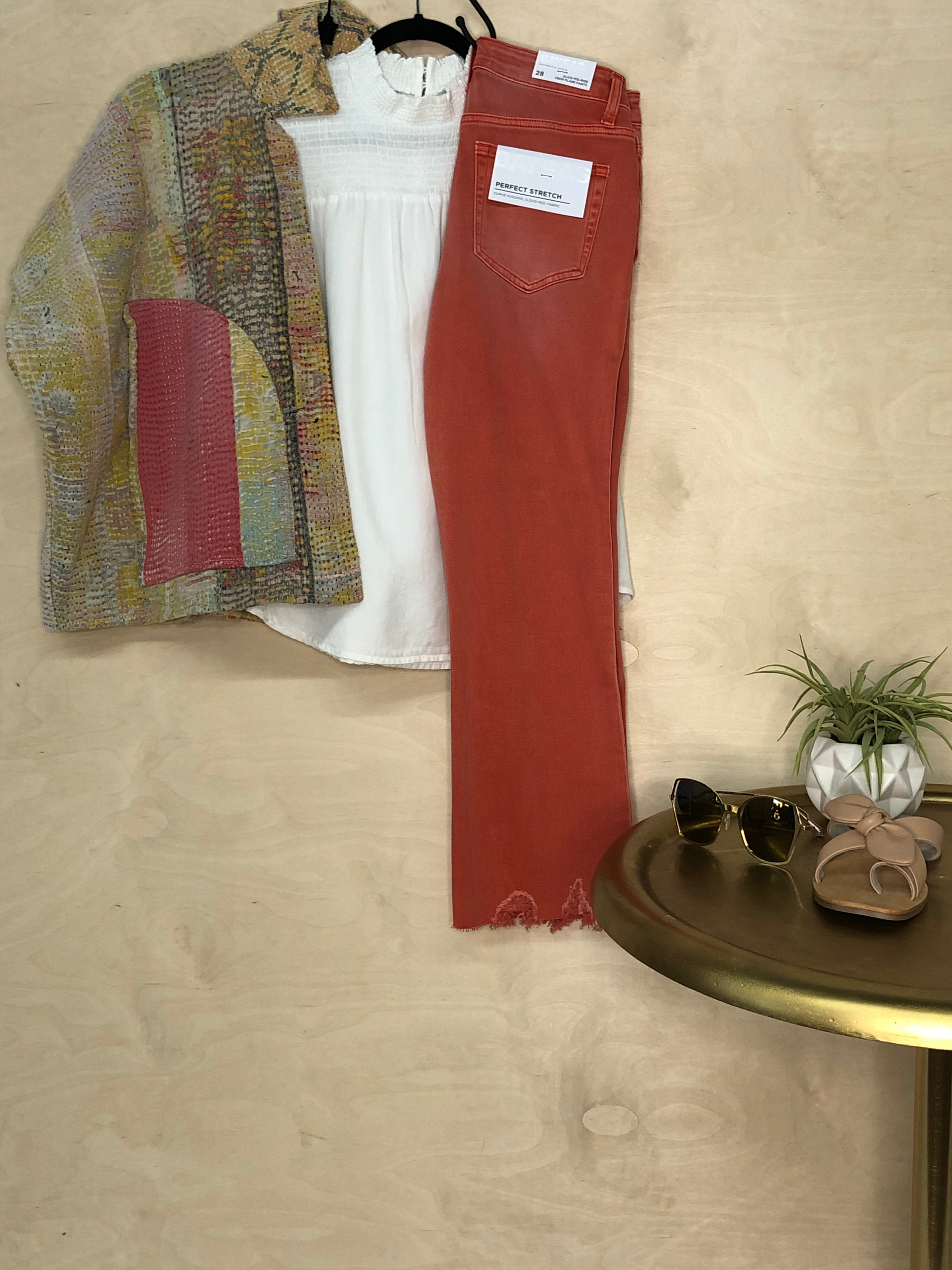 Bayeas Alice Mid Rise Crop Flare Jeans 