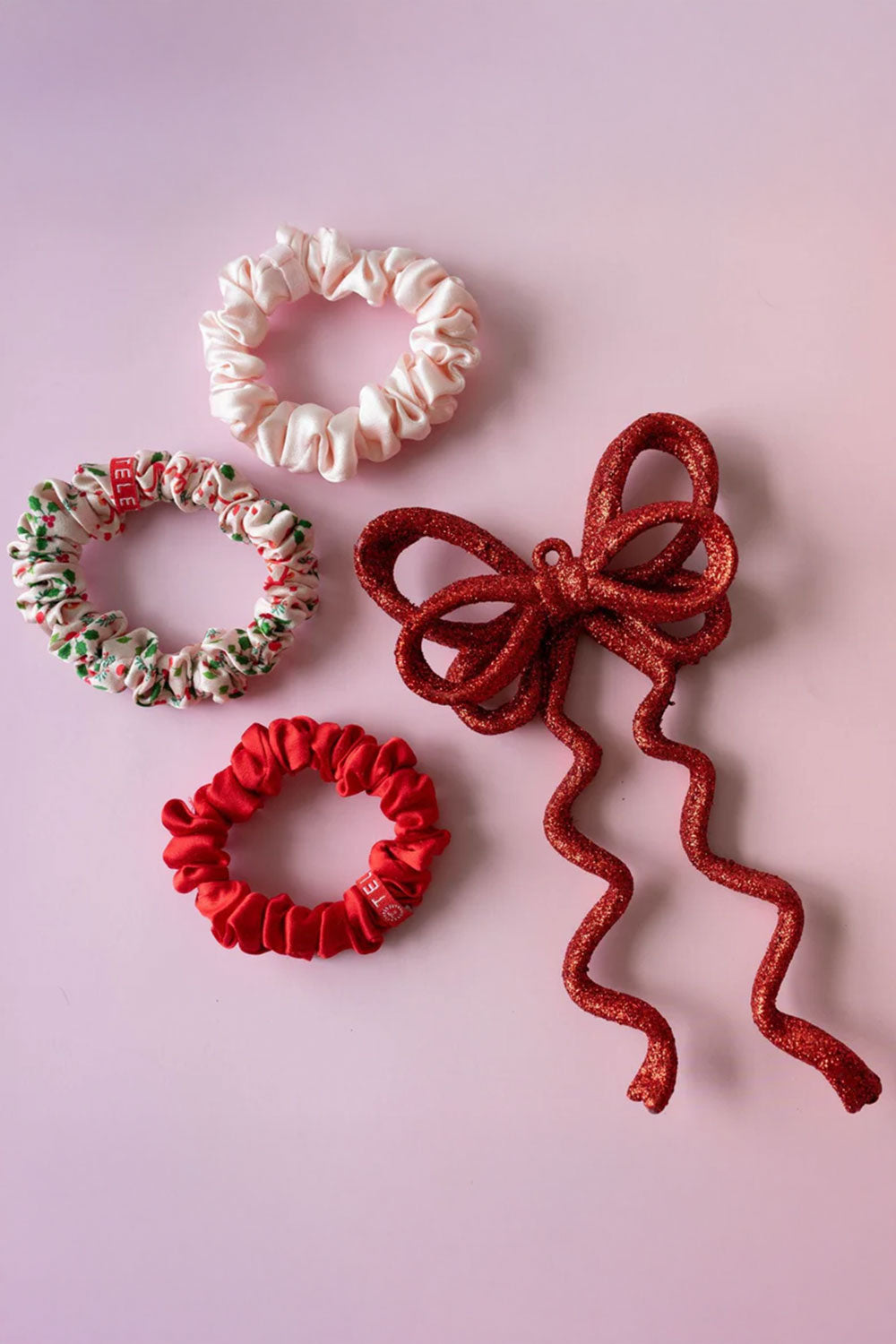 Teleties Blushmas Silk Hair Scrunchies Small