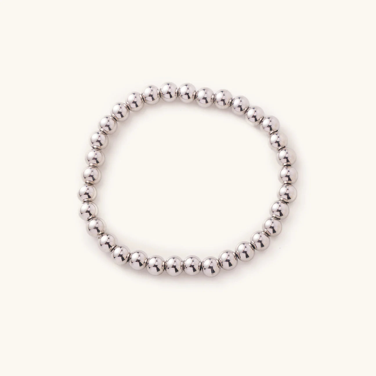 Waterproof Silver Beaded Bracelets