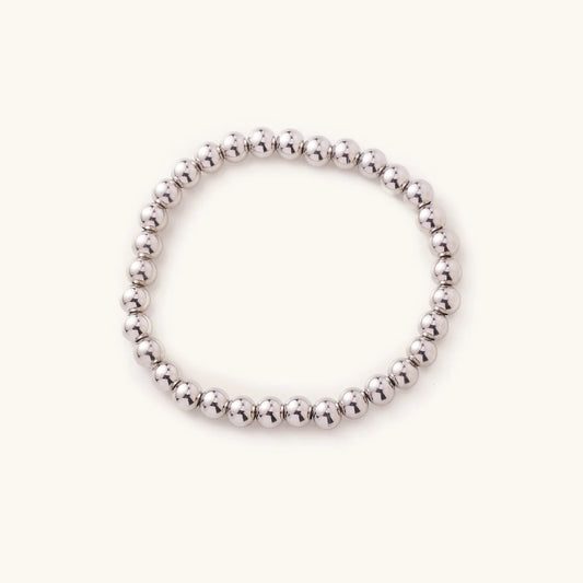 Waterproof Silver Beaded Bracelets