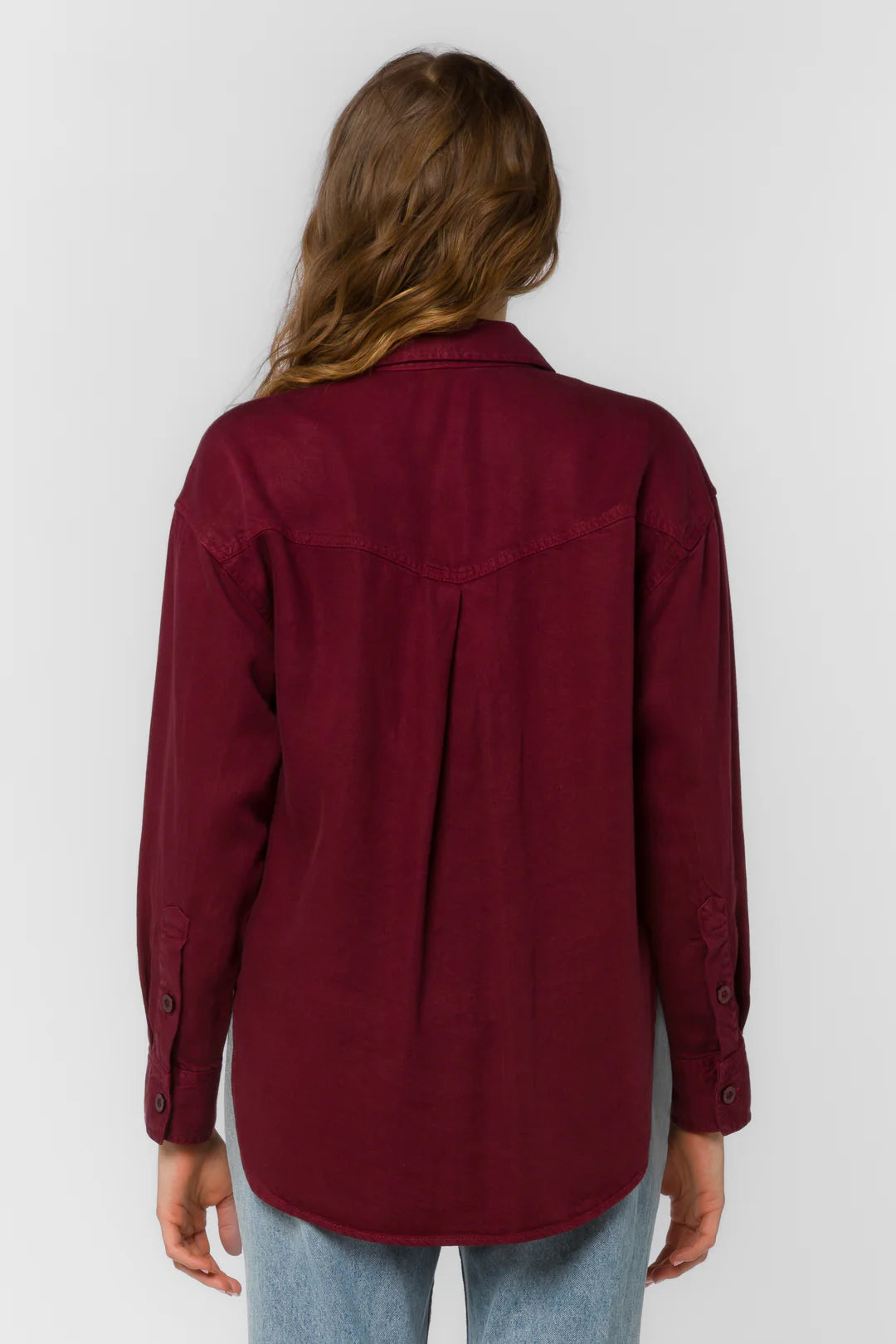 Braxton Burgundy Long Sleeve Button-Up Shirt