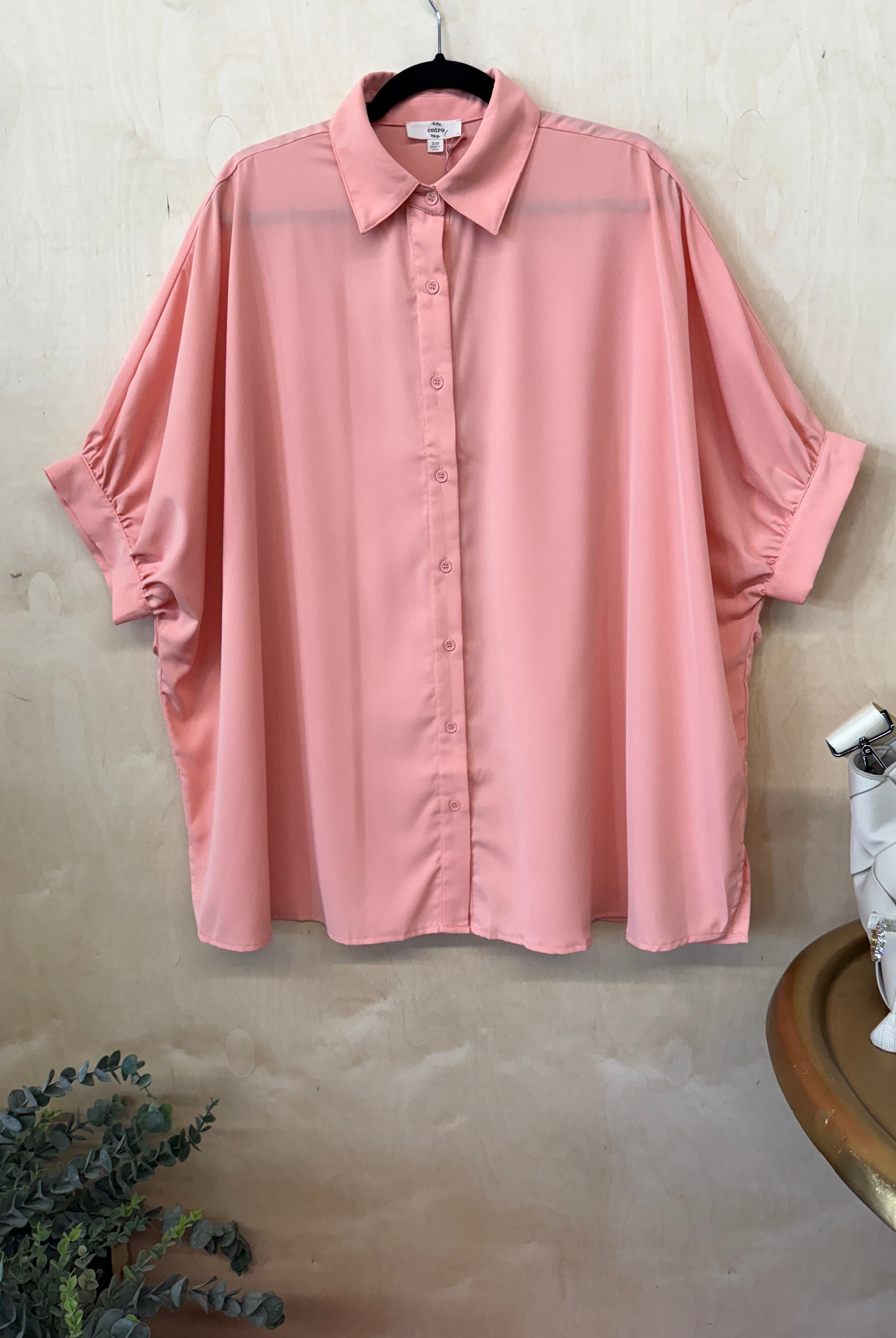 Button Up 3 Quarter Sleeve