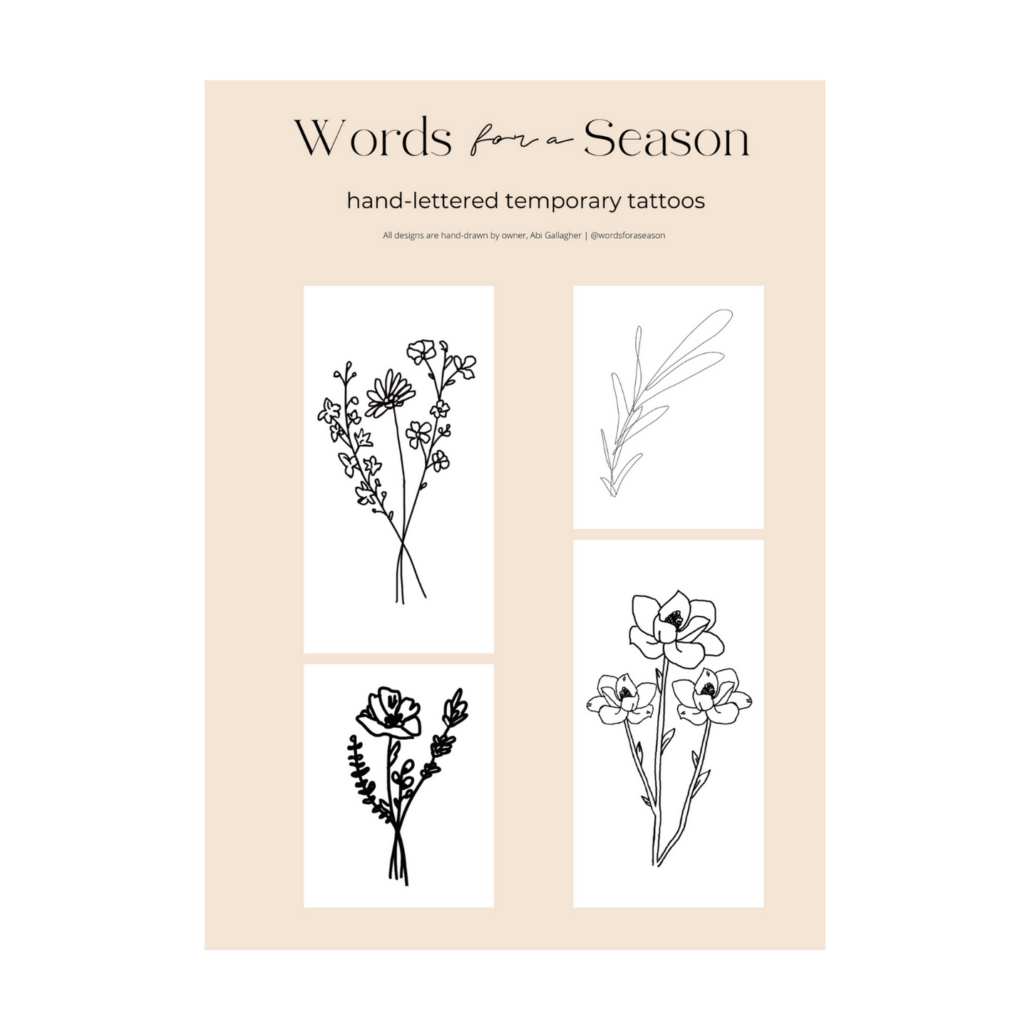 Violet Bundle Temporary Tattoo