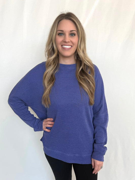 Waffle Ribbed Pullover