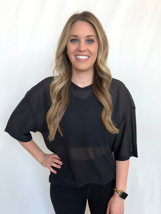 Boxy Sheer Mesh Tee