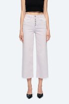 High-Waisted Stretch Wide Leg Jeans – Light Wash