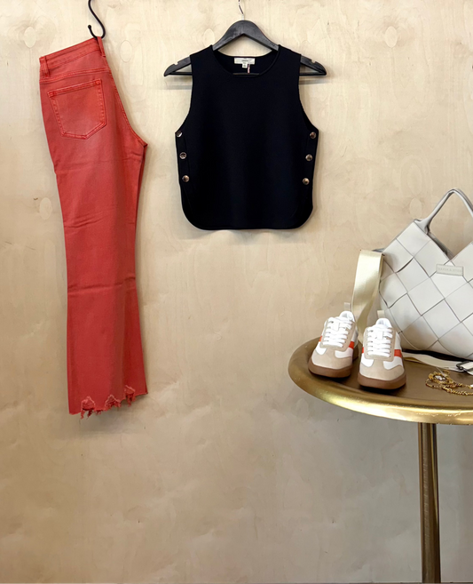 Side Button Up Tank