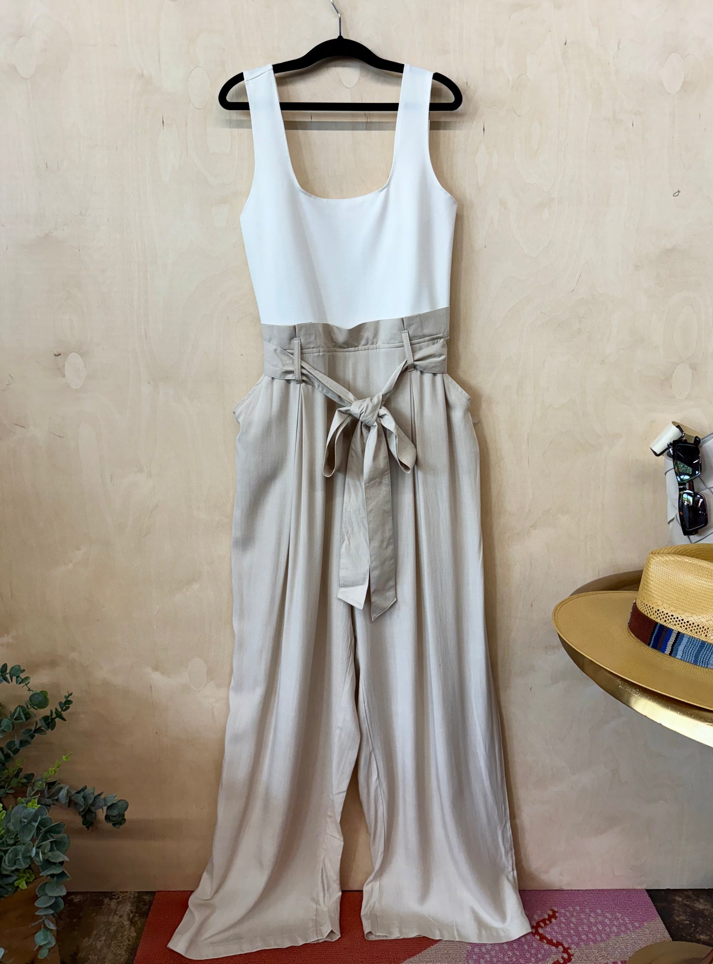 Knit To Woven Jumpsuit