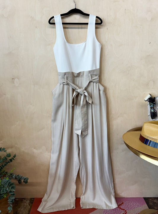 Knit To Woven Jumpsuit