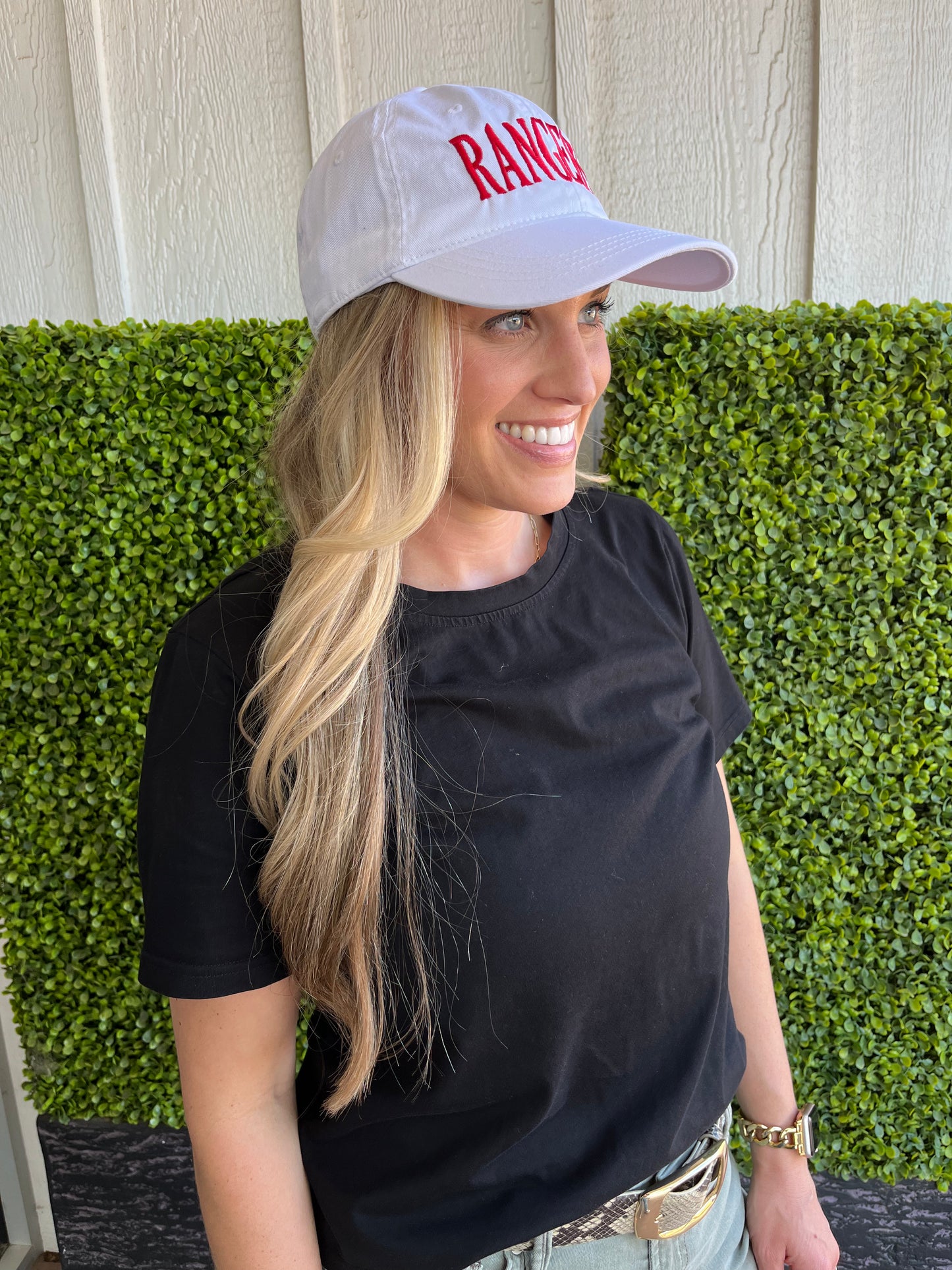 Rangers White Ball Cap