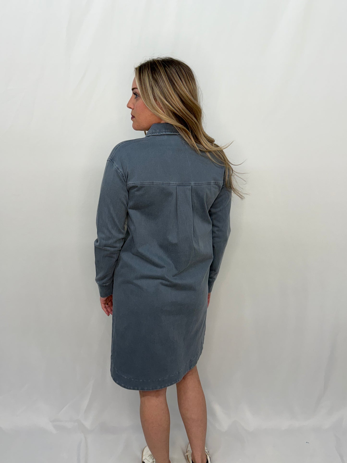 Washed Twill Longline Shacket