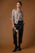 Velvet Heart Jasmine Long Sleeve Button Up 24091 Goldie Stripe