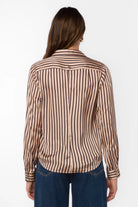 Velvet Heart Jasmine Long Sleeve Button Up 24091 Goldie Stripe