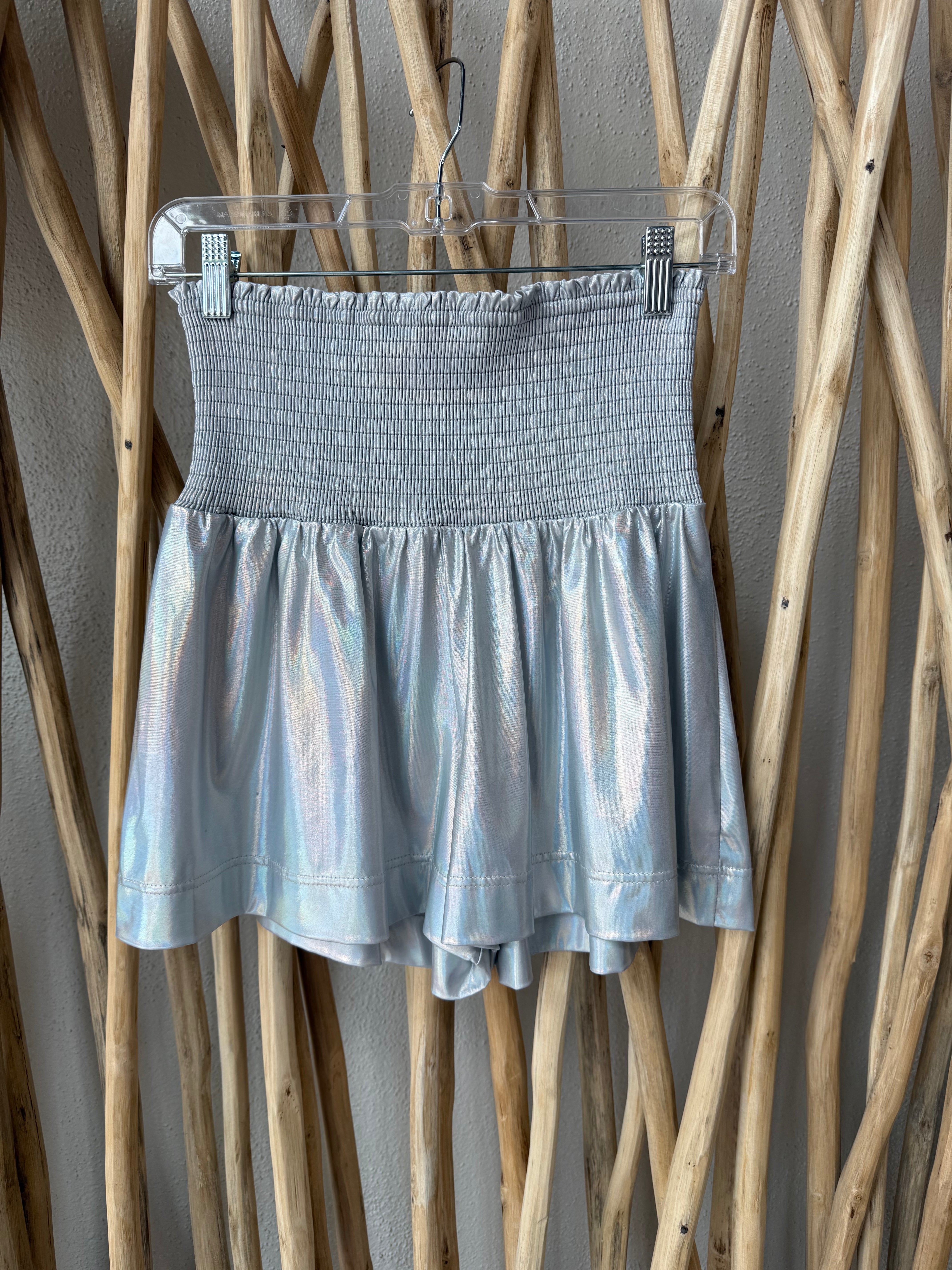 Light Blue Rhinestone Smocked Shorts – FINAL SALE