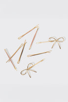 Kitsch Metal Enamel Cloud & Bow Bobby Pin Set – Rosewood (8pc)