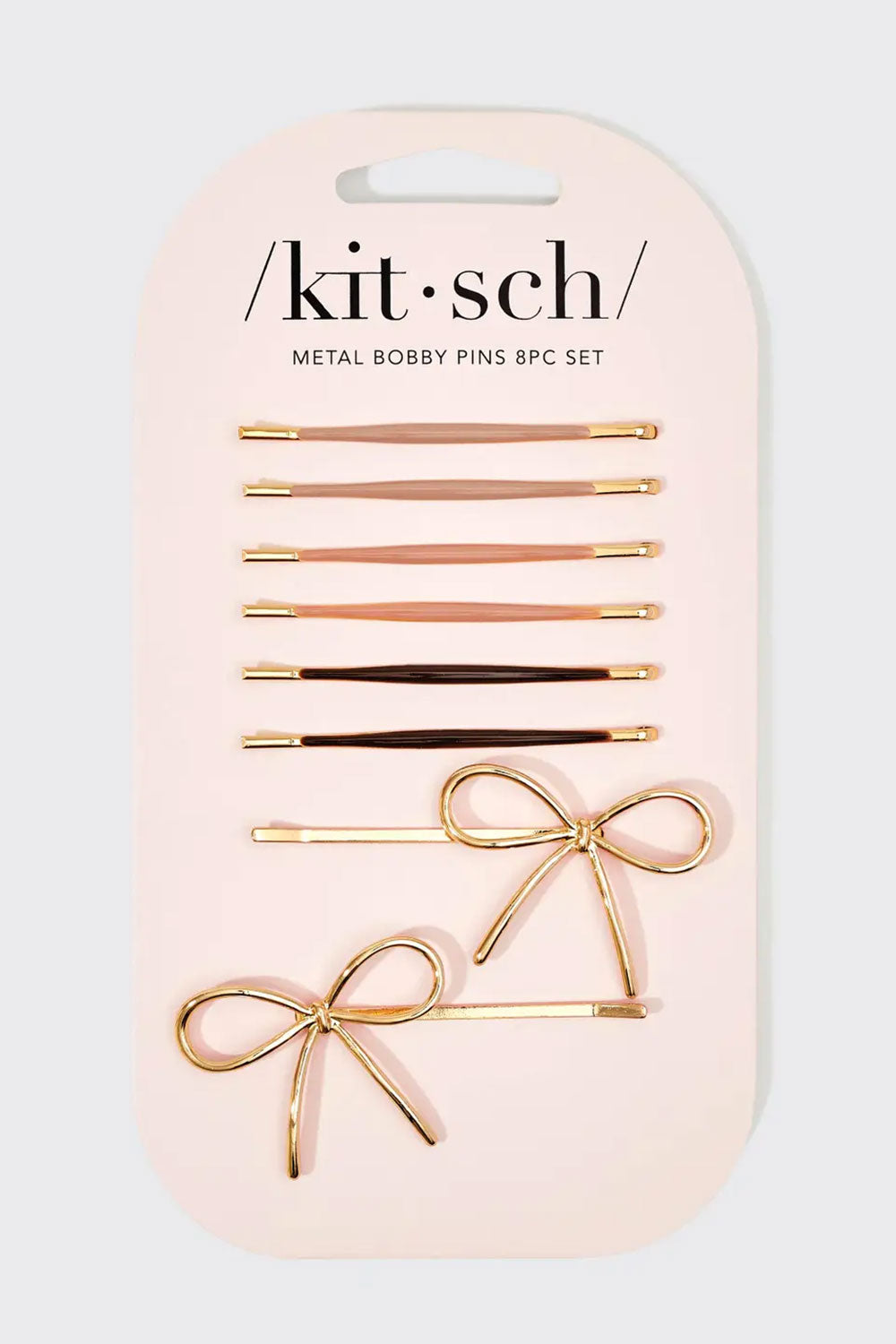 Kitsch Metal Enamel Cloud & Bow Bobby Pin Set – Rosewood (8pc)