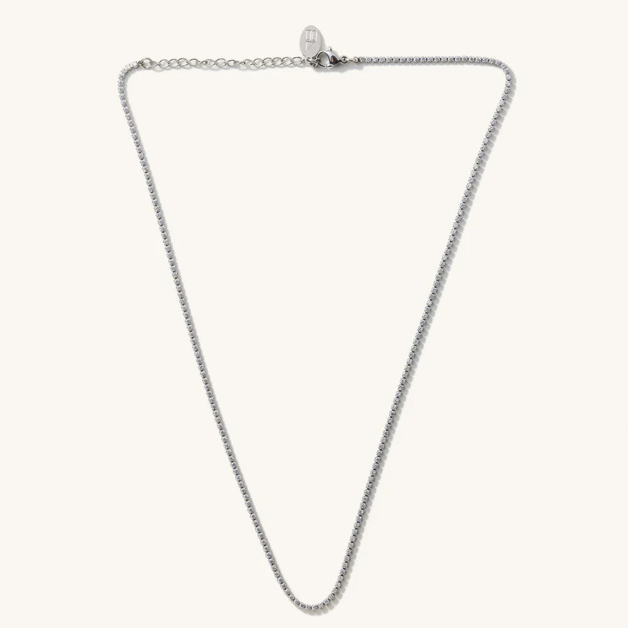 Silver Micro Tennis Necklace