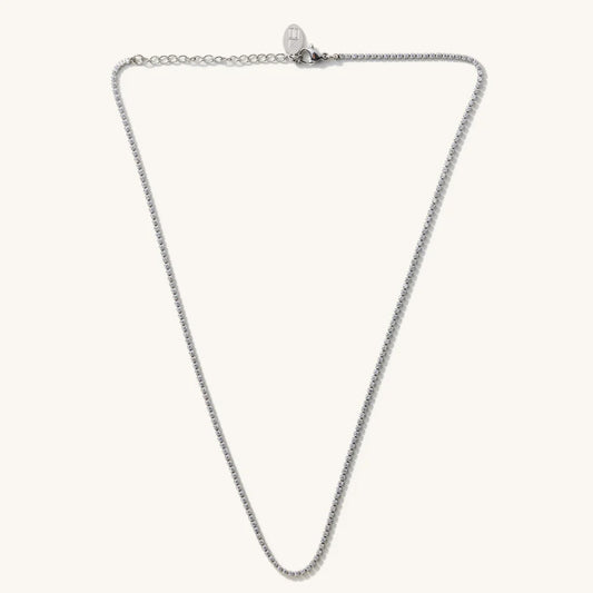 Silver Micro Tennis Necklace