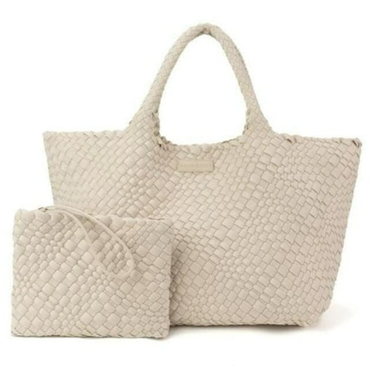 Bone Oversized Woven Tote