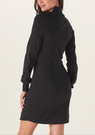 Puremeso Mock Neck Dress Black 