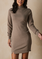 Puremeso Mock Neck Dress Taupe 