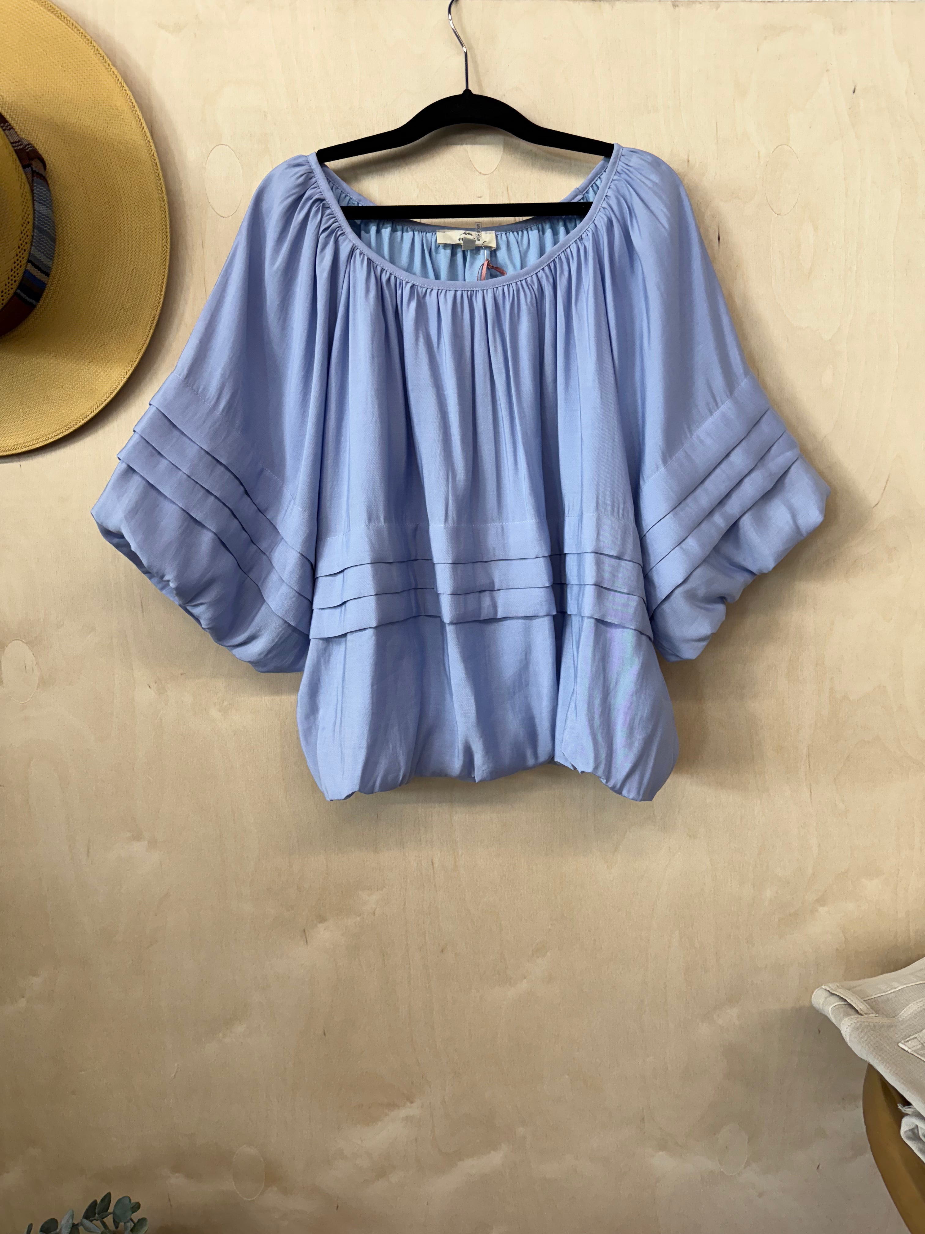 Ruffled 3/4 Sleeve Cropped Top