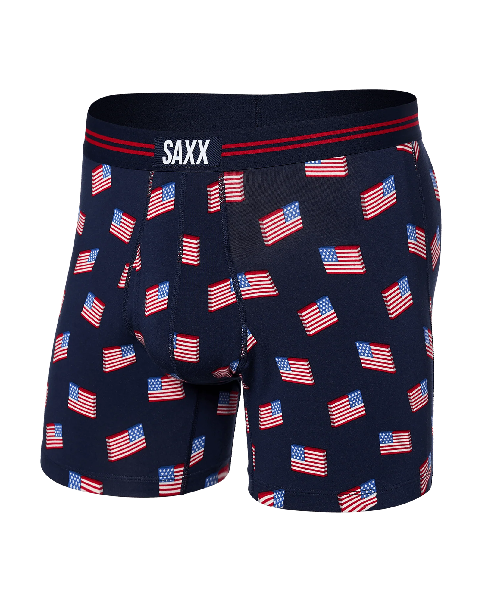 SAXX Ultra Super Soft Boxer Brief with Fly – 2-Pack Stars and Stripes – Navy