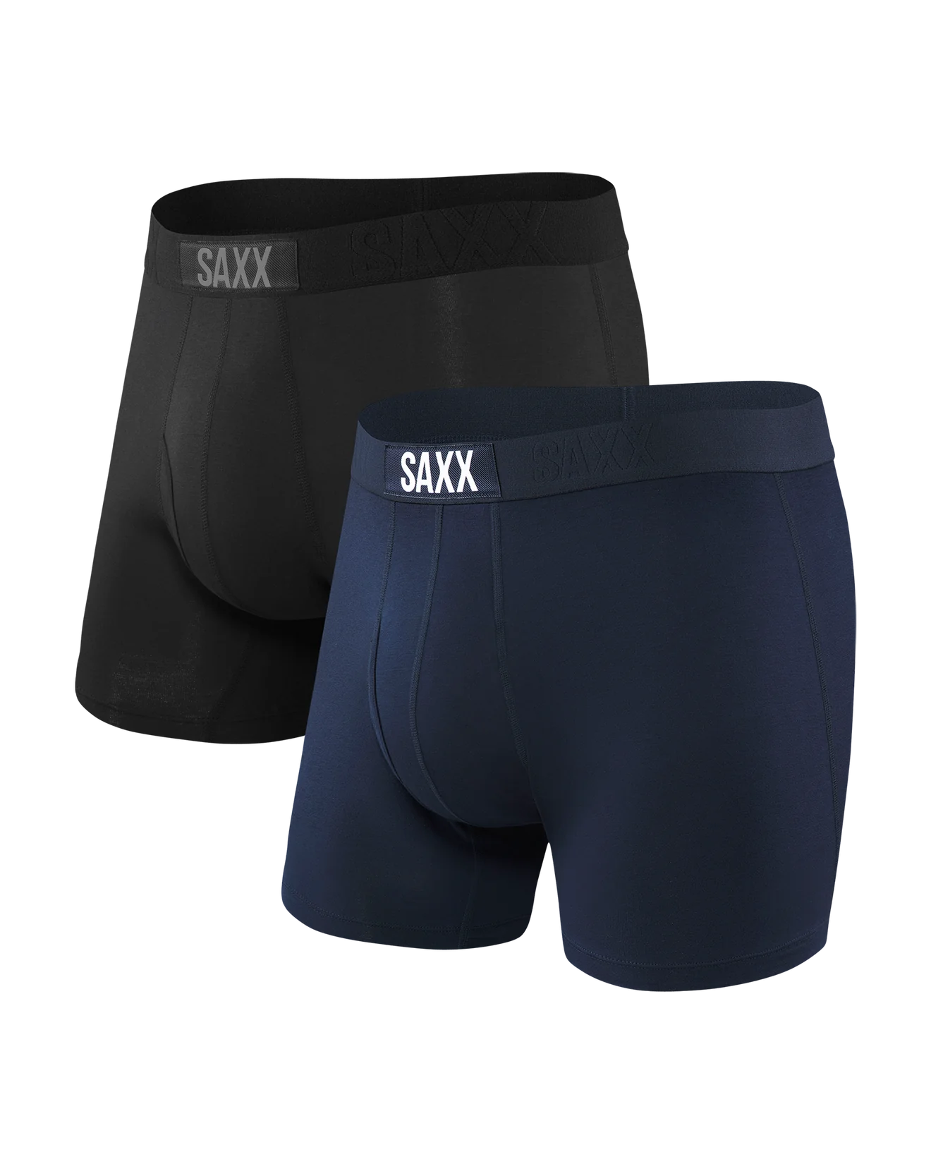 SAXX Ultra Super Soft Boxer Briefs with Fly – 2-Pack Black/Navy